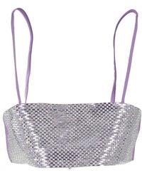 GIUSEPPE DI MORABITO - Crystal-embellished Square-neck Top - Lyst