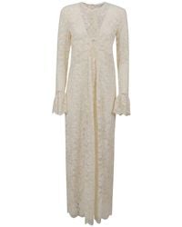 Rabanne - Lace Detailed Long-sleeved Maxi Dress - Lyst