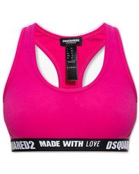 DSquared² - Logo-underband Scoop Neck Sports Top - Lyst