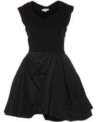 Alexander McQueen - Mini Dress With Draped Skirt - Lyst