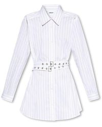 Ambush - Striped Belted Mini Shirt Dress - Lyst