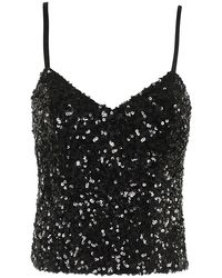 Moschino - Jeans Sequin Embellished Spaghetti Straps Top - Lyst