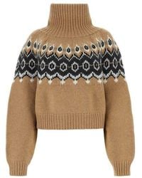 Khaite - Cashmere Blend Sweater With Geometric Pattern - Lyst
