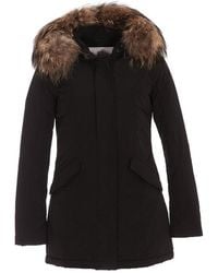 Woolrich Fur-trim Hooded Parka Coat - Black