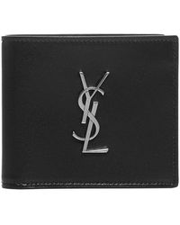 Saint Laurent - Ysl Logo Leather Bifold Wallet - Lyst