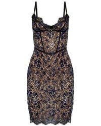 DSquared² - Floral-Lace Corset Mini Dress - Lyst