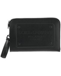 Dolce & Gabbana - Small Pouch With Raised Logo - Lyst