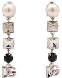 Dolce & Gabbana - Dg Logo Embellished Drop Earrings - Lyst