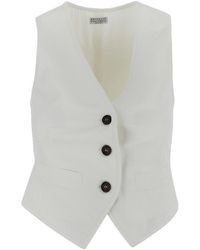 Brunello Cucinelli - Single Breasted Tailored Gilet - Lyst