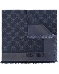 Moschino - Logo Jacquard Fringed Scarf - Lyst