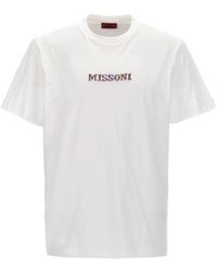 Missoni - Logo Embroidery T-shirt White - Lyst