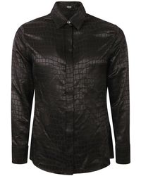 Versace - Croc-devoré Long-sleeved Buttoned Shirt - Lyst