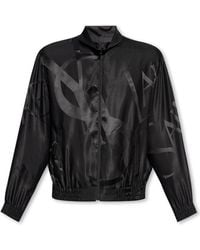Saint Laurent - Silk Jacket With Logo - Lyst