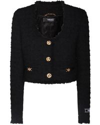 Versace - Button-up Cropped Jacket - Lyst