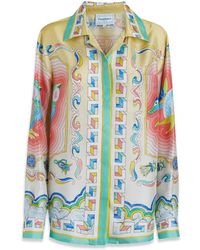 Casablancabrand - Souvenir Printed Satin Shirt - Lyst