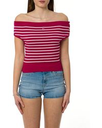 Tommy Hilfiger - Off-The-Shoulder Cap Sleeved Jumper - Lyst