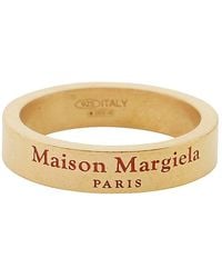 Maison Margiela Logo-engraved Ring - Metallic