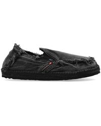 DIESEL - D-Lukas Esp Distressed Denim Espadrille Loafers - Lyst