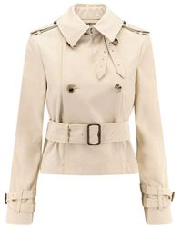 Burberry - Double Breasted Belted Trench Jacket - Lyst