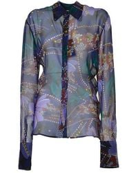 DSquared² - Floral Printed Semi-sheer Buttoned Shirt - Lyst