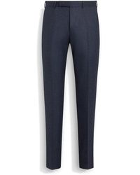 ZEGNA - Dark Wool Pants - Lyst