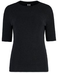 Totême - Crewneck Knitted T-shirt - Lyst