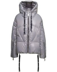 Khrisjoy - Grey 'puff Khris Iconic' Oversized Down Jacket With Hood In Polyester Woman - Lyst