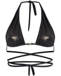 Versace - Greca-detailed Triangle Bikini Top - Lyst