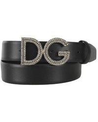 Dolce & Gabbana Logo Buckle Belt in Blue for Men | Lyst