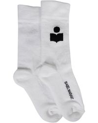 Isabel Marant Siloki Socks With Logo - White