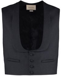 Gucci - Formal Wool Vest With Single-Breasted Closure And Scarf Collar For - Lyst