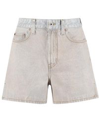 Save 60% Womens Clothing Shorts Jean and denim shorts Off-White c/o Virgil Abloh Logo Patch Denim Shorts 