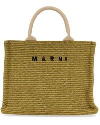 Marni - Logo Embroidered Small Basket Bag - Lyst