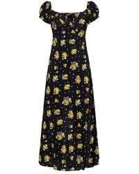 Alessandra Rich - Floral-print Silk Crepe De Chine Dress - Lyst