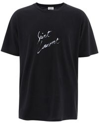 Saint Laurent - Logo Signature Printed T-shirt - Lyst