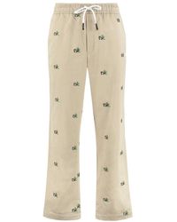 Palm Angels - Embroidered Cotton Trousers - Lyst