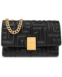 Balmain - Small 1945 Monogram Quilted Leather Shoulder Bag - Lyst