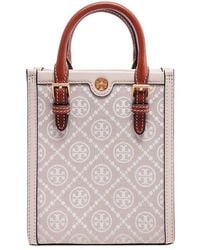 Tory Burch - T Monogram Jacquard Mini Top Handle Bag - Lyst