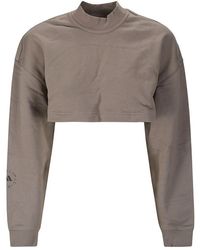 adidas By Stella McCartney - Truecasuals Cut Out Detailed Cropped Sweatshirt - Lyst