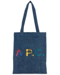 A.P.C. - Denim Lou Shopping Bag - Lyst