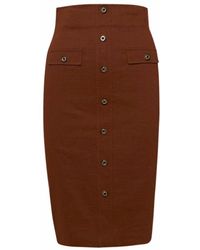 Pinko Brown Rasato Skirt