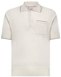 Brunello Cucinelli - Cotton Knit Polo Shirt - Lyst