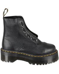 Dr. Martens Leather Closure With Zip Boots - Black