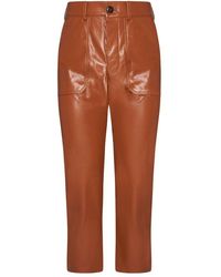 Nanushka - Faux-leather High-waist Straight-leg Trousers - Lyst