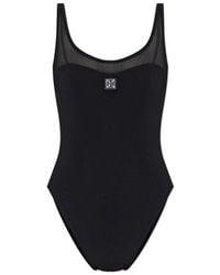 Tory Burch - Mesh Monogram Swimsuit - Lyst