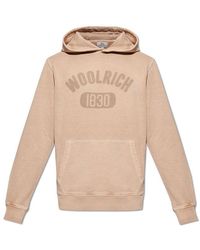 Woolrich - Long Sleeved Logo Printed Hoodie - Lyst
