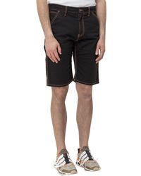 MSGM Contrast Stitching Denim Shorts - Black