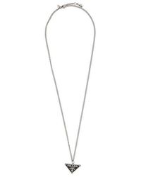 Prada Logo Plaque Necklace - Black