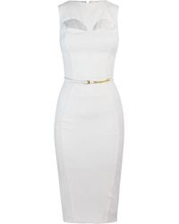 Elisabetta Franchi - Cut-out Detailed Belted Midi Dress - Lyst