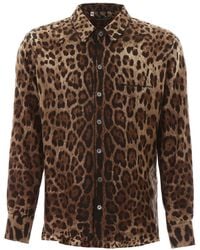 Dolce & Gabbana Leopard Pyjama Shirt - Brown